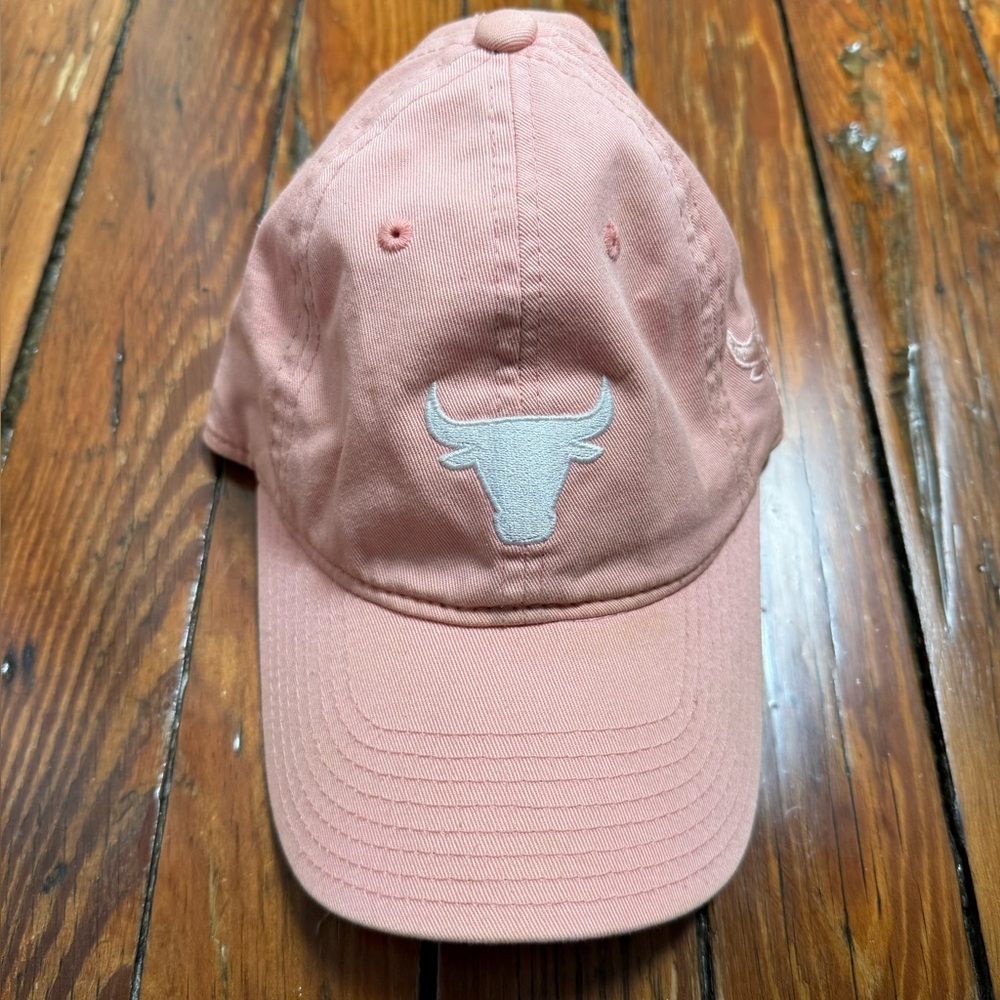 Unisex Mitchell and Ness Pink Bull Logo Cap